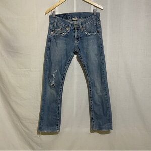 True Religion Micky Big T Jeans 28 x 33 Distressed Bootcut Made in USA